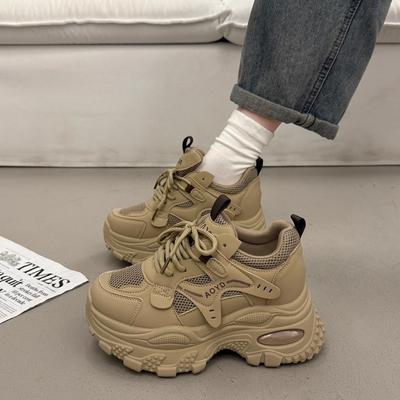 Innere Höherlegung Leder Dad Shoes Trendige Schuhe 22 Herbst Neu Plateau FreizeitsportSchuhe