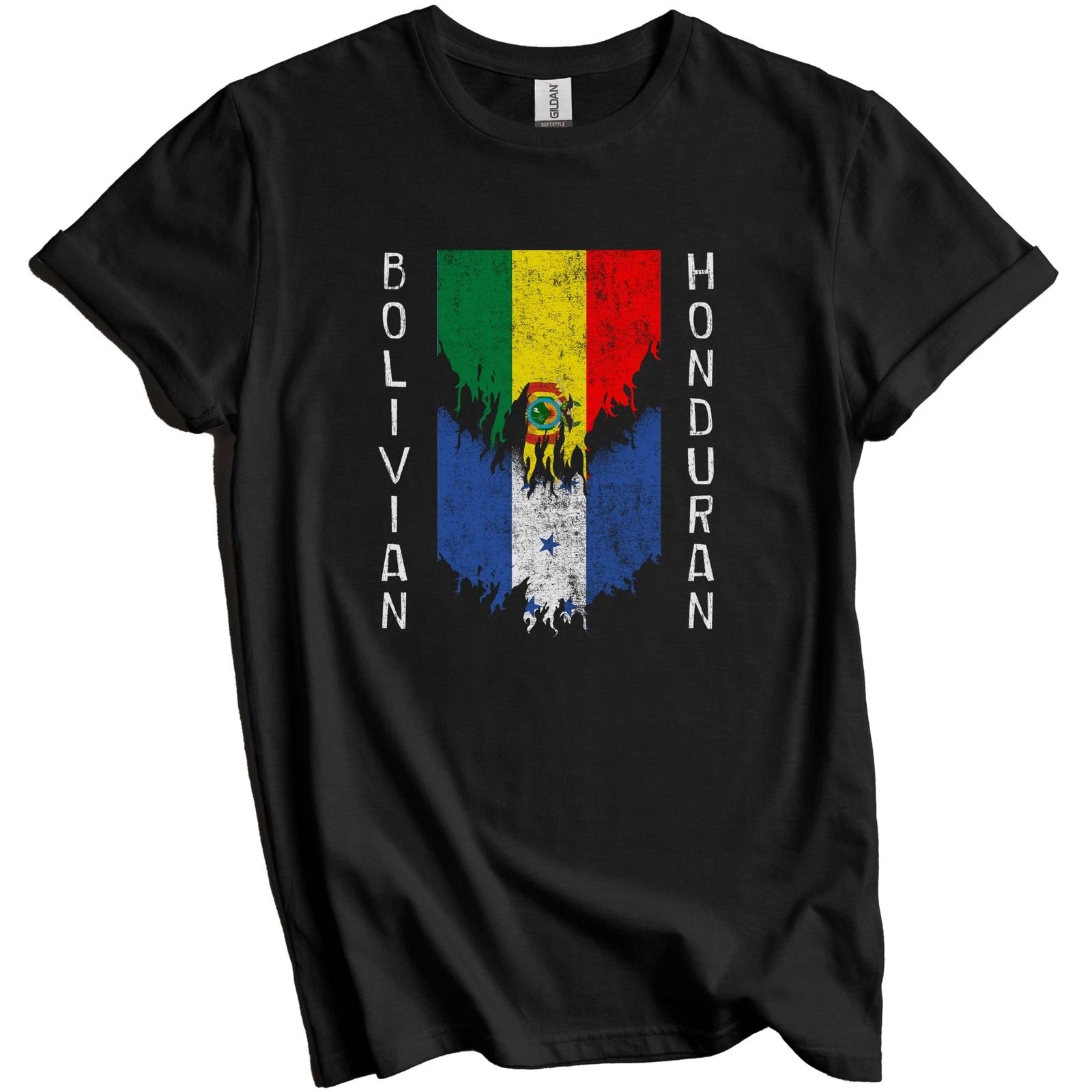 Bolivian Honduran Flags Ripped Torn Bolivia Honduras T-Shirt 3XL