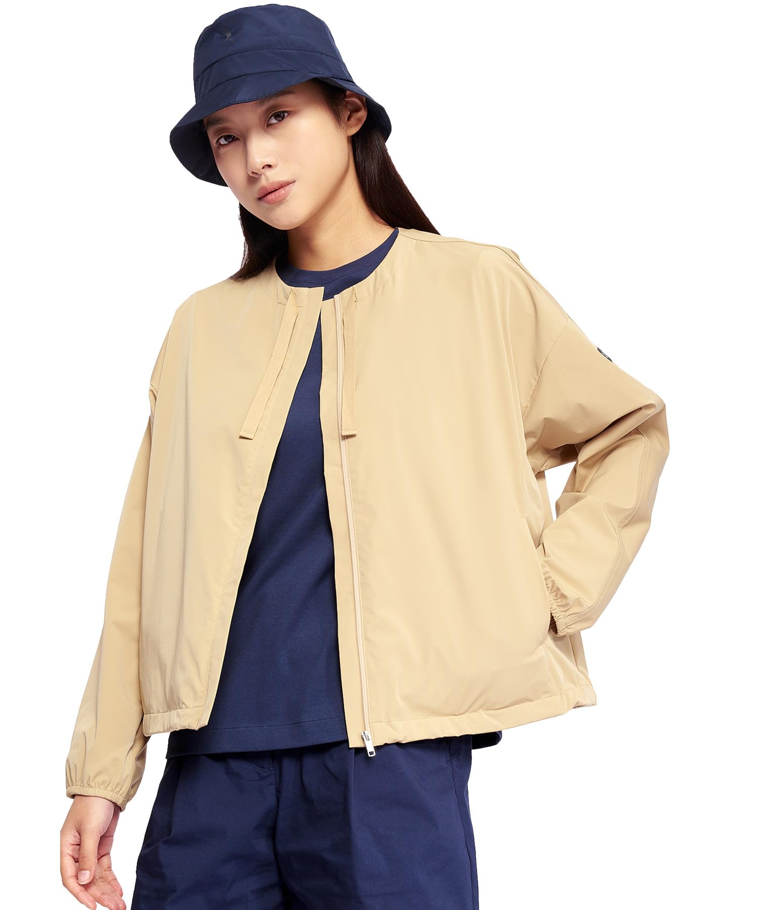 

Официальная куртка Aigle с круглым вырезом, размер 34, женская, с защитой от УФ-лучей и водоотталкивающей пропиткой, OBFBJ42, бежевая, бежевый