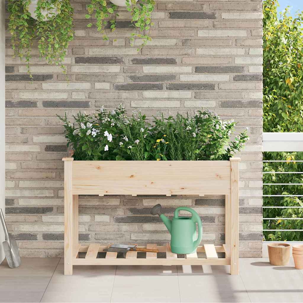 Garden Planter with Shelf Beige 115 x 59 x 76.5 cm
