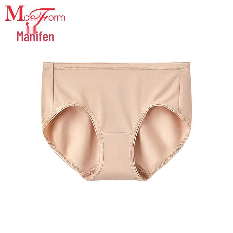 Manifen Women's Mid-Waist Seamless Cotton Briefs