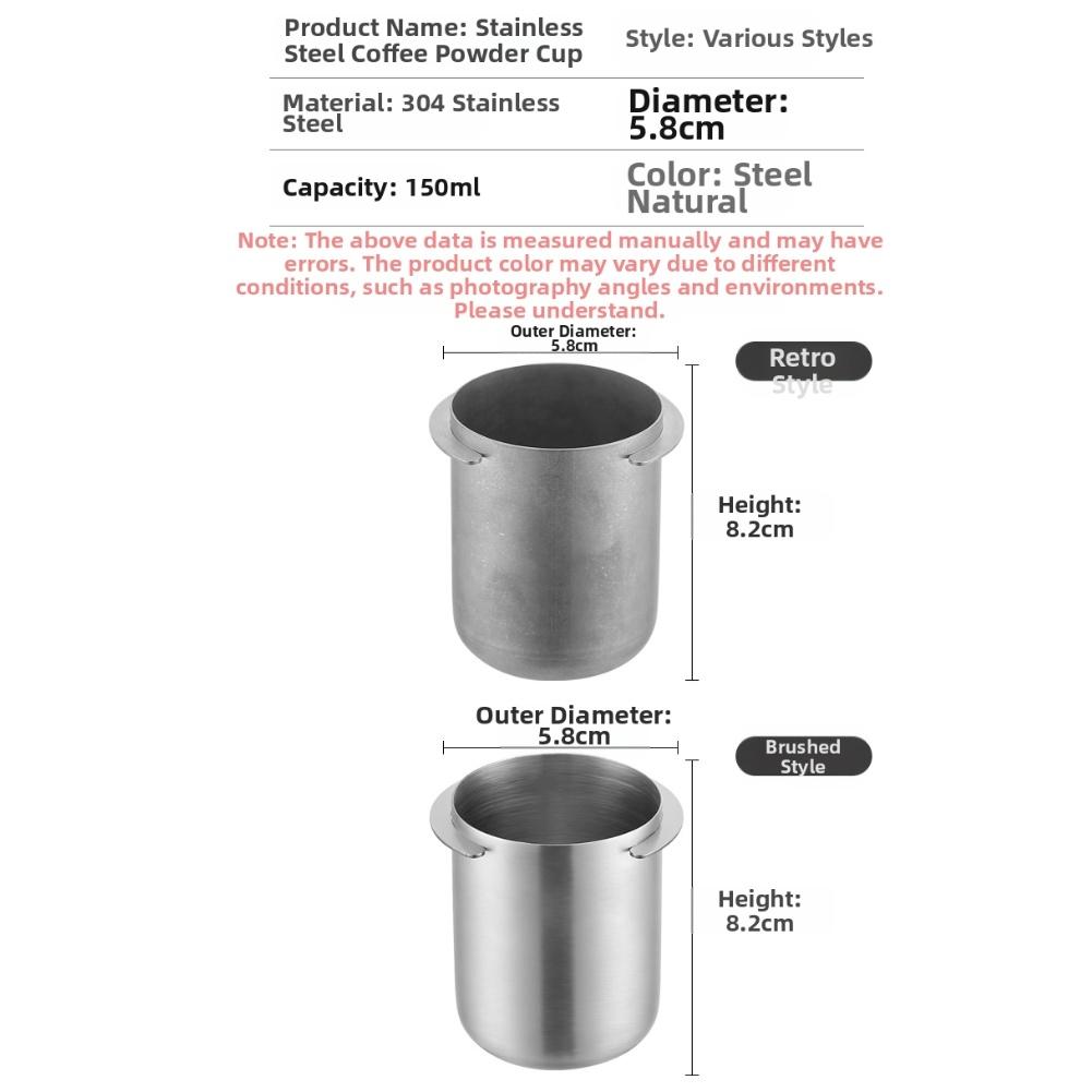 1 Stück Edelstahl-Kaffeefilter 5,8*7,2cm Weithals-Dosierbecher 58mm Espresso-Kaffee-Dosierbecher Kaffeemaschinen-Zubehör