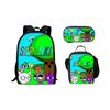 Box Printed Backpack Music Game Student Schoolbag Lunch Bag Pencil Case Set