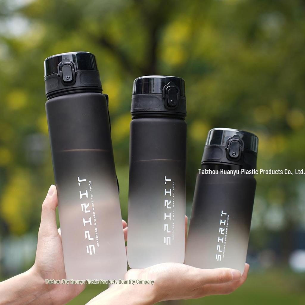 1L Farbverlauf Wasserflasche - Großes Fassungsvermögen, Auslaufsicher, Tragbar, Direktes Trinken, mit Skala für Fitness und Sport