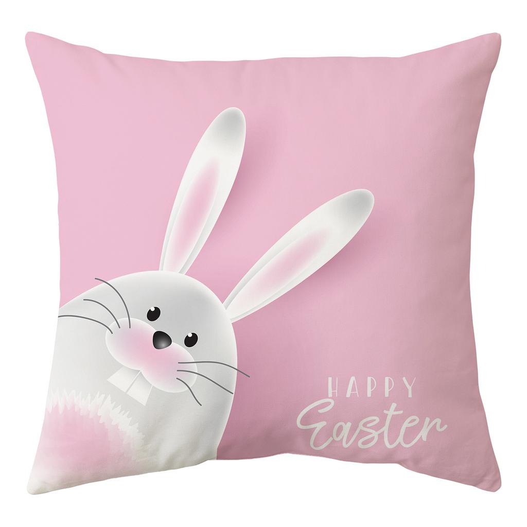 New Easter Pillowcase Square Peach Skin Printed Pillowcase Homewares