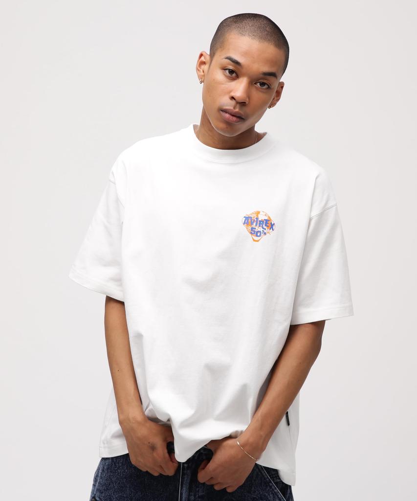 AVIREX USA T-SHIRT Logo Short Sleeve T-shirt Men's XL 030 White 783-5234002