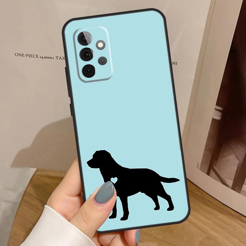 Black Labrador Dog Case For Samsung Galaxy A55 A35 A15 A54 A34 A14 A33 A53 A13 A23 A17 A06 A16 A56 A36 A32 A52