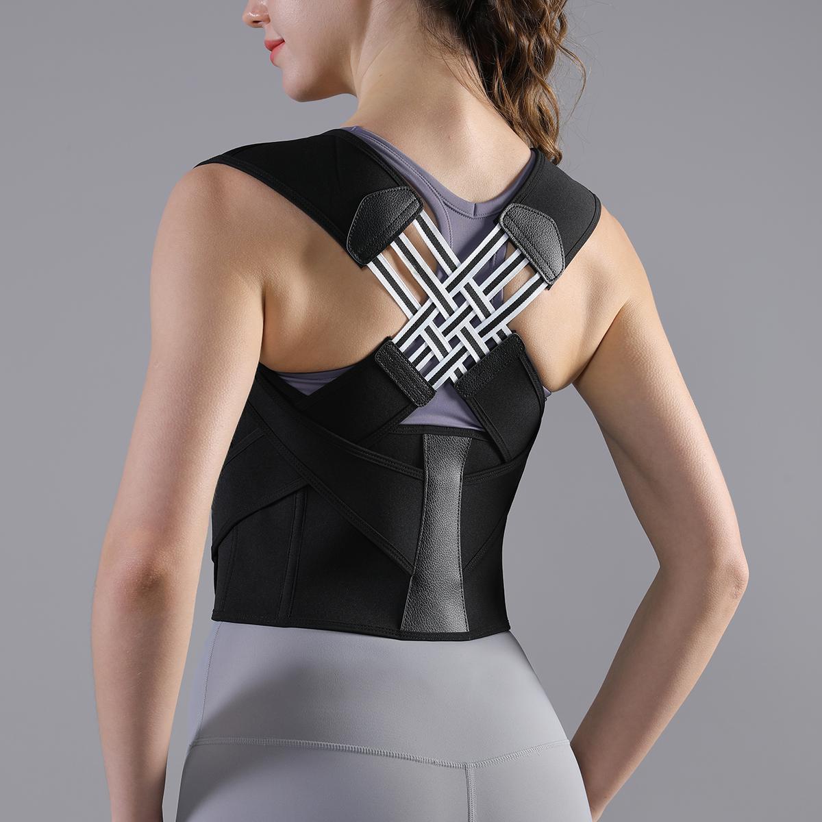 

Vbosi Adjustable Posture Corrector Unisex Back Support Belt for Sports Comfort M чёрный