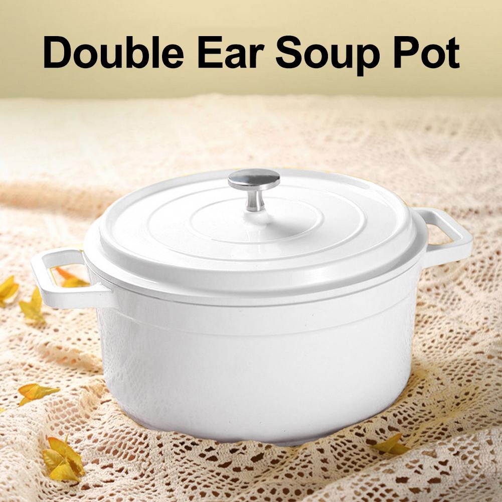 Enameled Cast Aluminum Dutch Oven with Lid Non-Stick Heavy Duty Stock Pot Dutch Oven Pot Multifunctional Cookware