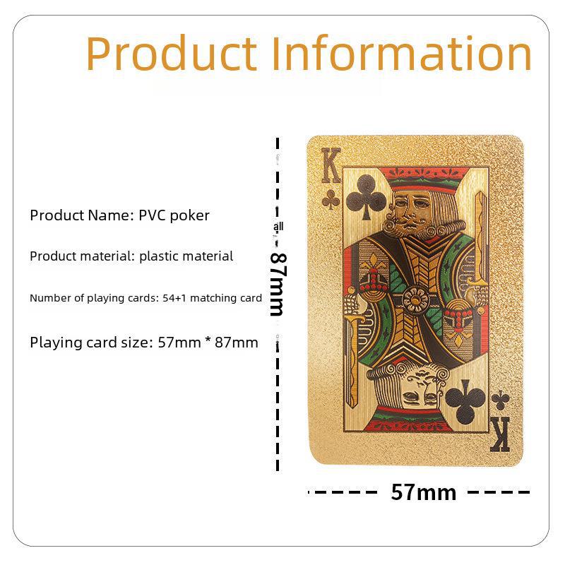 High-Grade Gold Foil Durable PVC Waterproof Poker Cards for Party Games