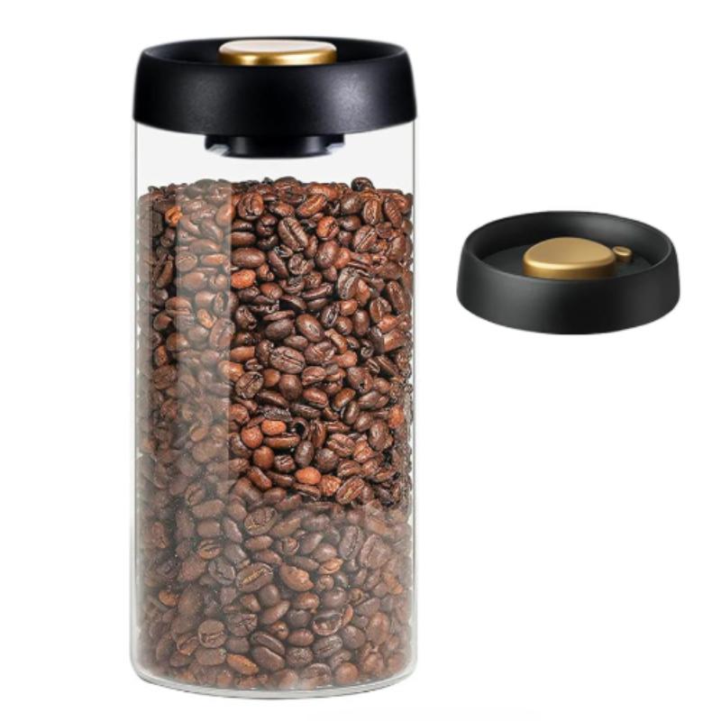Borosilicate Glass Kitchen Storage Jars, Coffee Canisters with Airtight Lid Seal, Food Storage Containers for Coffee Beans