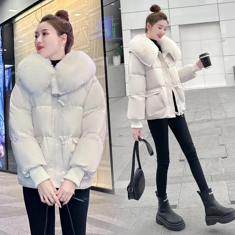 Padded Jacket Plus Size Down Padded Jacket Winter Fur Collar Thickened Short Western Style Loose Padded Jacket