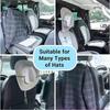 Foldable Car Seat Hat Rack, 2pcs Black Double Hat Holder for Car Interior Organization