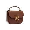 Bally Emblem Solid Color Glossy Logo Magnetic Buckle Flap Gold Hardware Leather Square Shoulder Crossbody Handbag Mini Women Handbag Brown 6304713