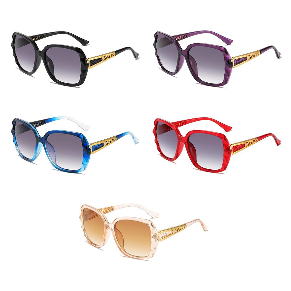 Metal Hollow Carved Design Temples Oversized Sunglasses Beach/Travel/Streetwear Classic Fashion Gray Lens Sun Glasses