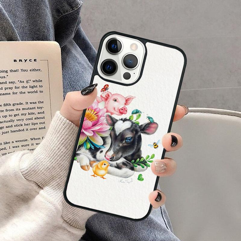 Vegan Love Animal Phone Case for iPhone 17 Air 16 16e 15 Plus for Apple 13 11 12 14 Pro Max Cover coque Shell