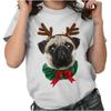 Cute Christmas Dog Xmas Reindeer Pug Wreath Womens or Mens Crewneck T Shirt Tee