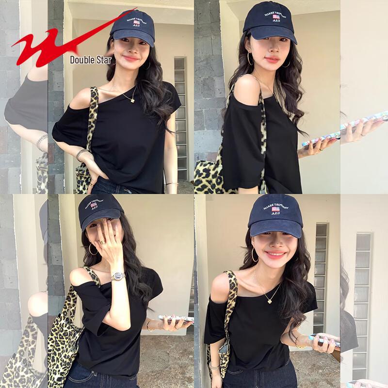 Women s Asymmetrical Off-Shoulder Short Sleeve T-Shirt XL