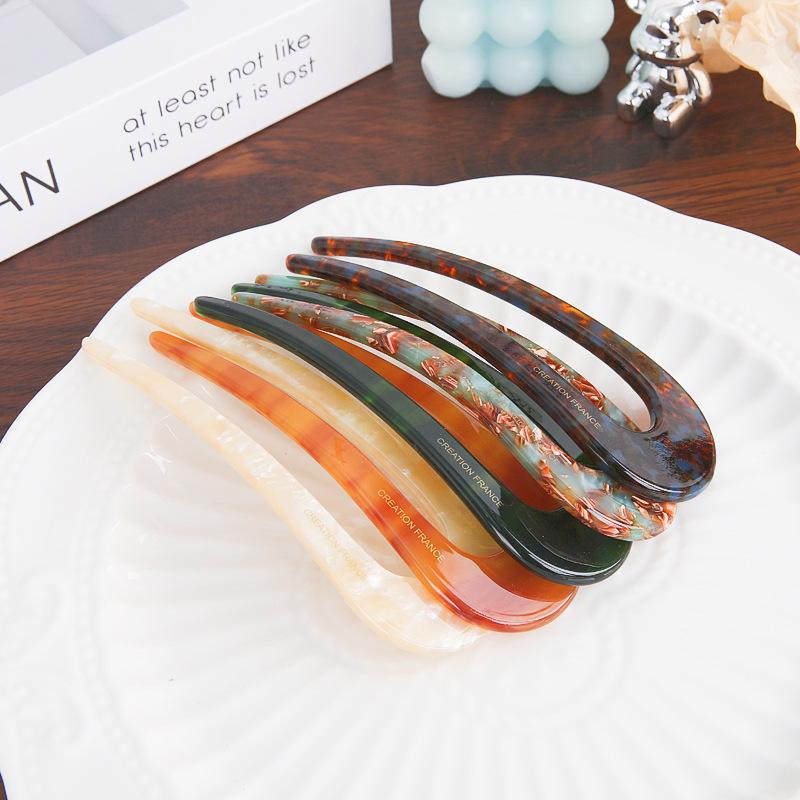 U-Shaped Hairpin Female High-End Sense Antique New Chinese Disc Hair Hairpin Headgear Simple Modern Daily Hairpin