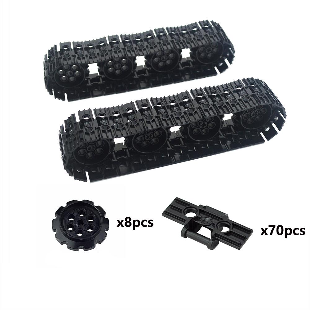 MOC Technical Caterpillar Tank Tracks Building Blocks Chain LinkExcavator Wheel Parts Brick Toy DIY Compatible 57519 88323 3711