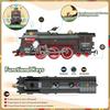 Retro Steam Train Set with Smoke Effect, Lights & Sounds, USB Rechargeable Christmas Train Railway Kits for Kids Holiday Gifts