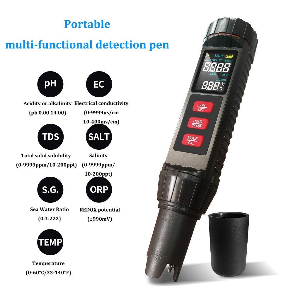Multifunction Household Water Test Pen Waterproof PH Tester Digital PH Meter  Swimming Pools