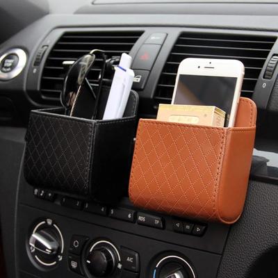 Sac universel en cuir PU pour téléphone portable de voiture, pièces automobiles, sac de sortie d'air pour voiture, étui pour pièces de monnaie