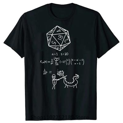 Novelty The Science of 20 Sided Dice T Shirts Graphic  Streetwear Short Sleeve DND D20 Dungeon Gamer Dragon Dice T-shirt