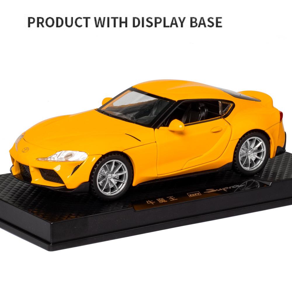 1/32 Scale Toyota GR SUPRA Sports Diecast Car Model Toy, Pull Back Toy Vehicle with Sound and Light for Kids Toddler Boys Girls Gift Collection