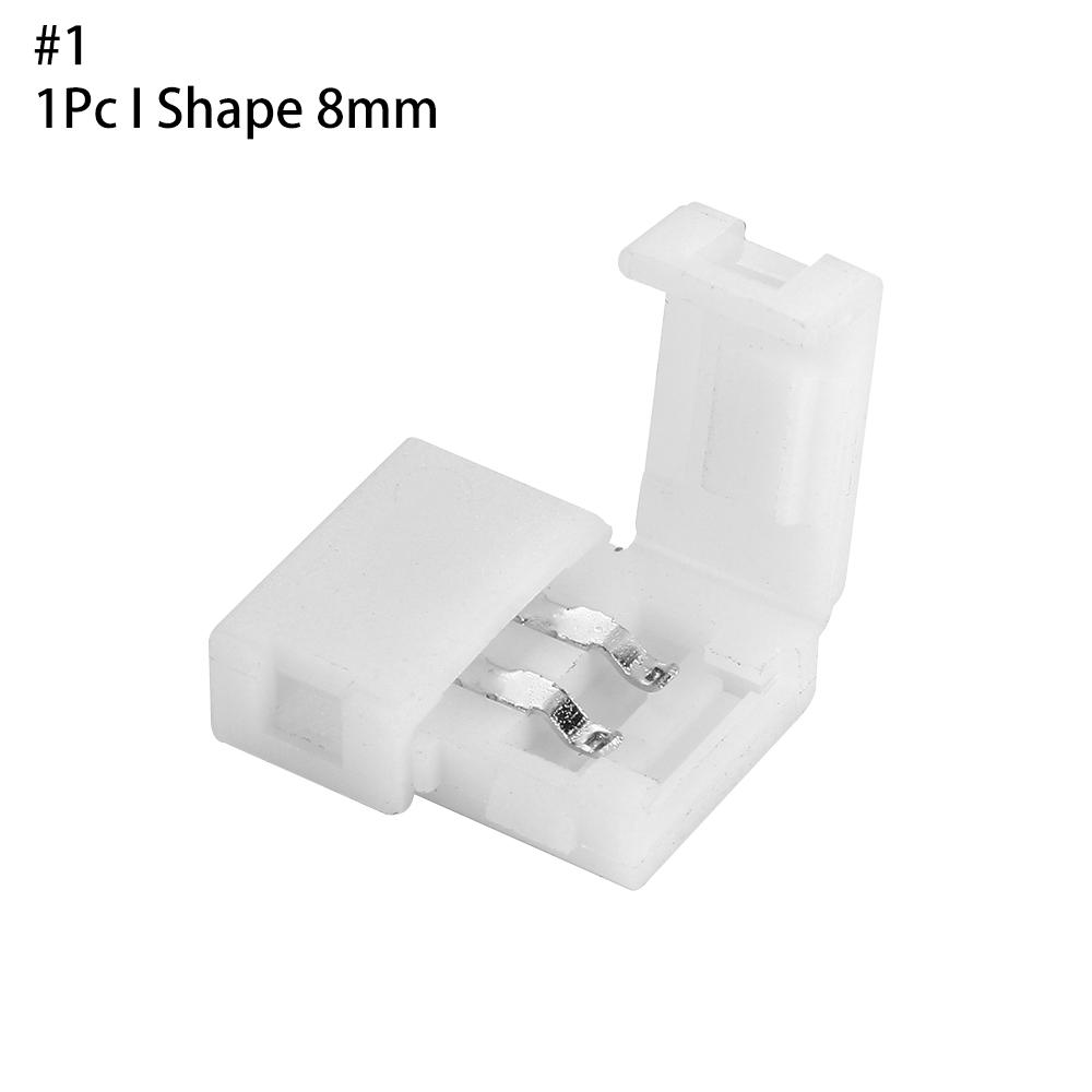 1/5/10Pcs New Corner  Solderless 8mm 10mm 2Pin PCB LED Strip Connector