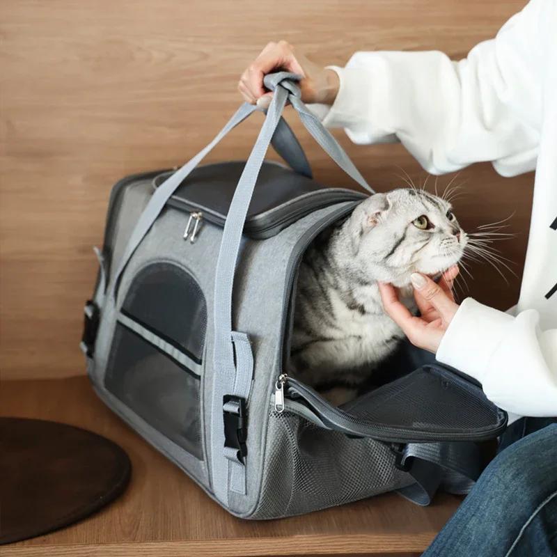 Borsa Trasportino Portatile per Cani e Gatti Animali Domestici Cuccioli Borse da Viaggio Rete Traspirante Pieghevole Borsa a Mano per Gatti Cani Borsa da Viaggio per Animali Domestici Borsa da Trasporto