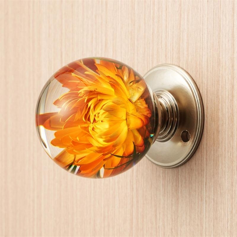 Door Pulls Unique Resin Wardrobe Knob Cupboard Handle Modern Furniture Handle Crystal Ball Shape Cabinet Door Handle