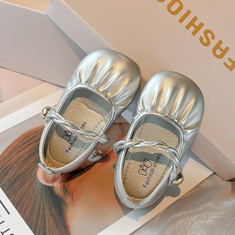Girls leather shoes 2025 spring and autumn new girls baby foreign versatile single shoes children soft sole simple white shoes tide
