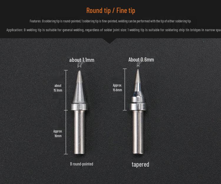 High-Frequency Purple Copper Electric Soldering Iron Tip 203H BY200 - Knife, Horse Hoof, and Round Shapes