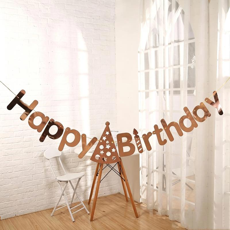 Complete Happy Birthday Decor Kit Colorful Letter Banner Hat Garland for Baby Shower Birthday Party Decorations