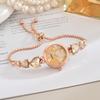Fashion Elegant Heart Rhinestone Bracelet Strap Women Watches Fashion Ladies Quartz Watch Niche Design Metal Chain Wristwatches