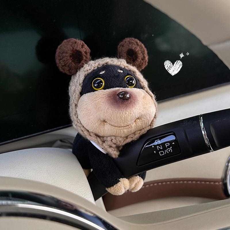 Plush Bee Dog Car Ornament - Cute Lying Doll for Console Display