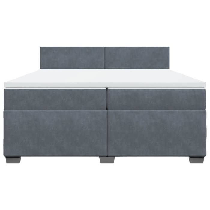 Maison Exclusive - Sommier à lattes de lit et matelas Gris foncé 200x200cm Velours