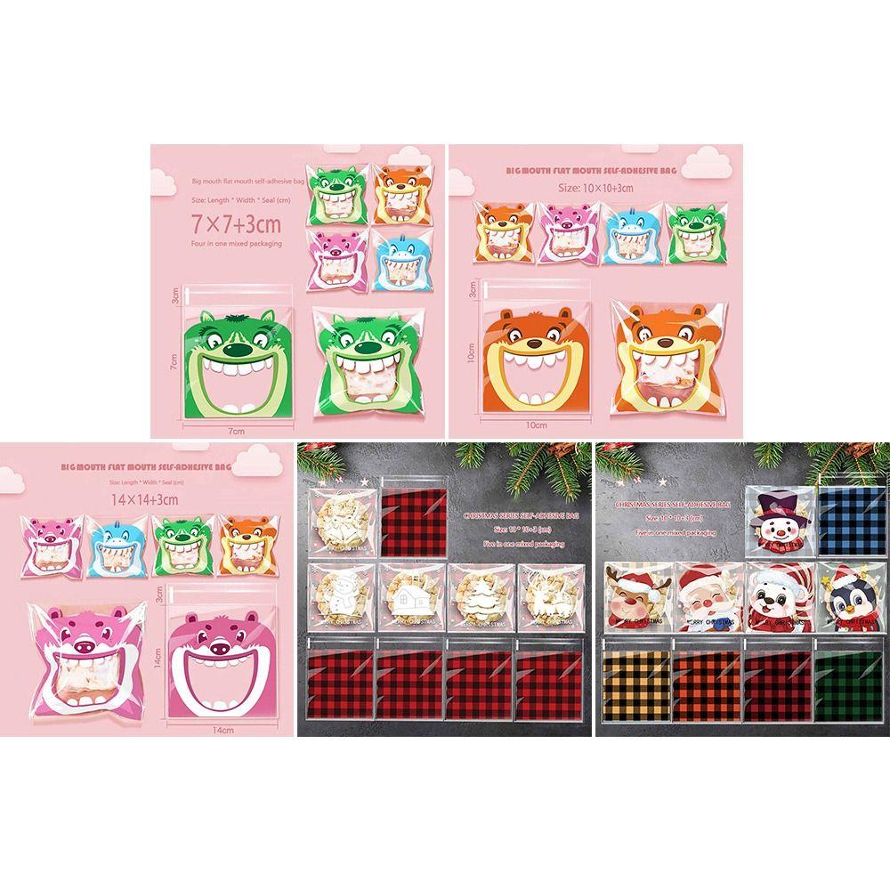 Mixed Pattern OPP 7*7+3cm Christmas Birthday Bags New Snack Packaging Pouch  Party Supplies