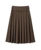 Milo Woman Buckle Pleated Skirt [Brown]