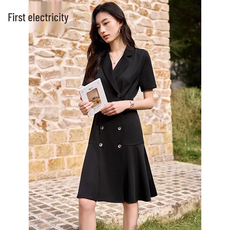 

Чушень Женский Блейзер с Короткими Рукавами Маленькое Черное Платье XL