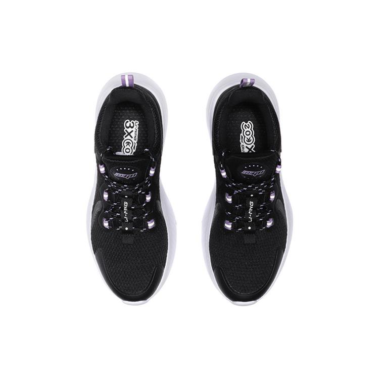 Li Ning Comfortable Rebound Lightweight Breathable Low top Running Shoes Women's Black AREQ022-4