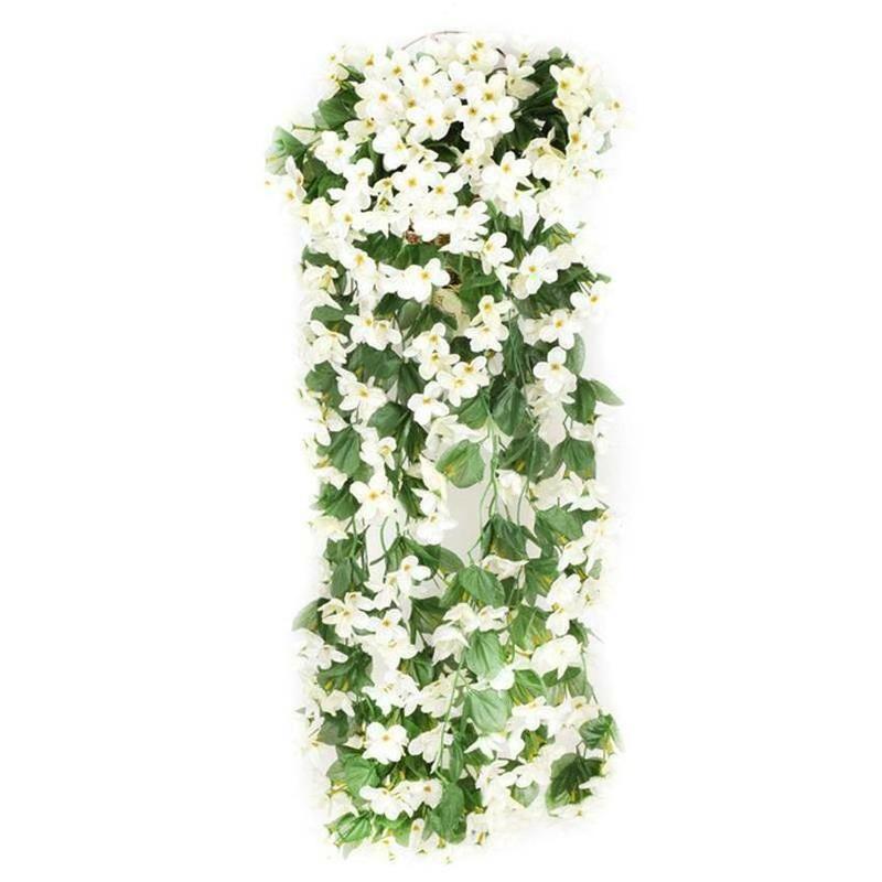 BESPORTBLE 2pcs Artificial Silk Violet Flower Vine Garlands Wedding Home Hanging Decorations White BESPORTBLE 2pcs Artificial Silk Violet Flower Vine Garlands Wedding Home Hanging Decorations White
