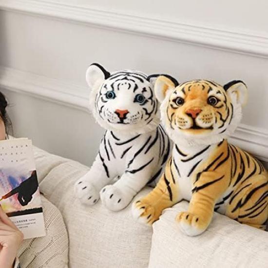 Tiger Plush Toy, Year of the Tiger, Zodiac Sign, WhiteBrown, Body Pillow, 27cm, Soft, Cute, Fluffy, Soothing, Celebration Decoration, Birthday Gift,