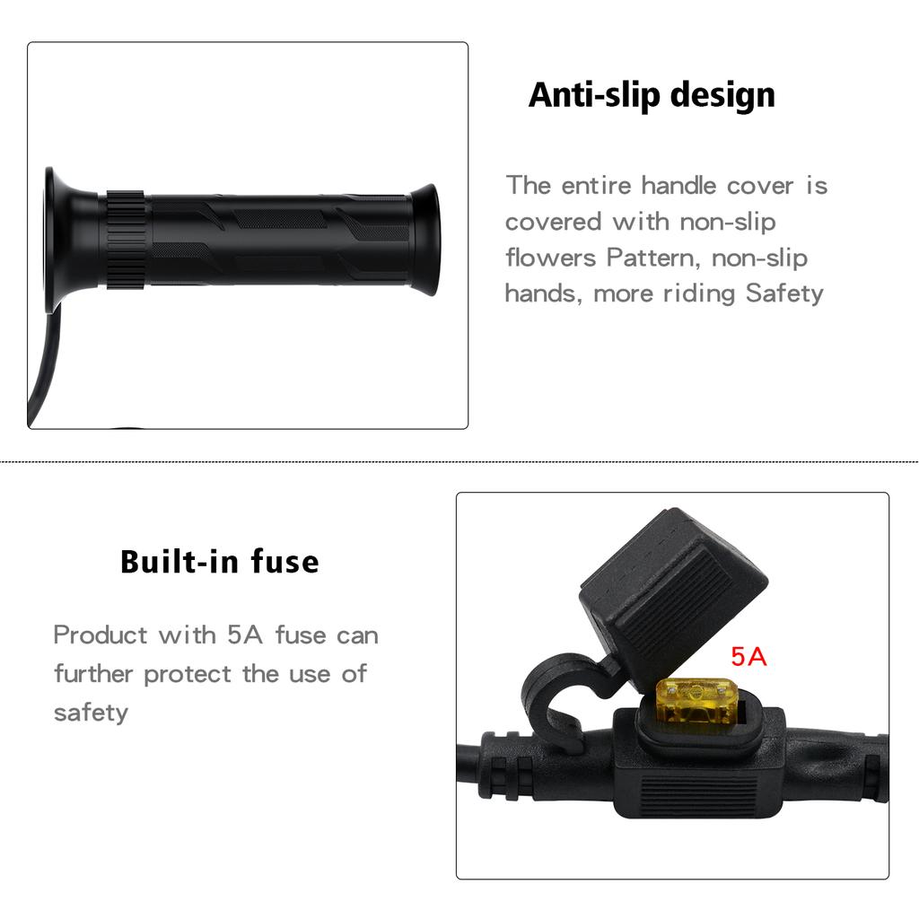 Motorcycle Electric Handlebar, Modified Handlebar Cover, Five Speed Intelligent Temperature Control, Riding Accessories, 12V