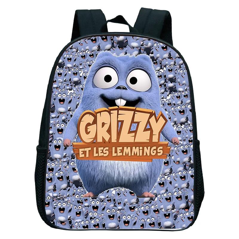 Sonnenlicht Grizzlybär Kindergartenrucksack Grizzy und die Lemminge Schultasche Kinder Cartoon Rucksack Kinder Buchtasche Geschenke