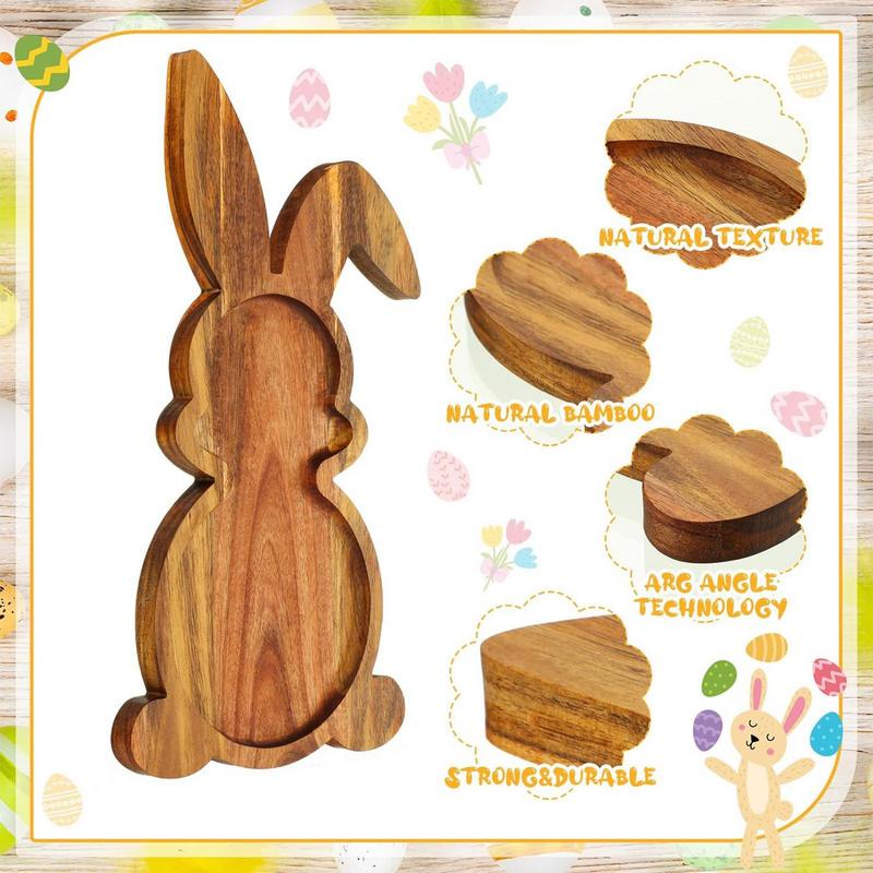 Easter Easter Wooden Bunny Tray Rabbit Shaped Charcuterie Board Kitchen Chopping Board Platter for Fruit Salad Cake home decor