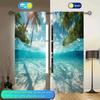 Ocean Scenery Printed Curtain for Home Decor - Rod Pocket Window Treatment for Bedroom, Kitchen, Living Room