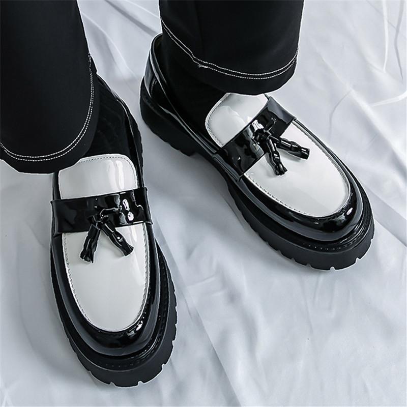 Móda Nový Designér Pánské Lehké Černé Bílé Mix Střapce Mokasíny Zvyšující Výšku Ležérní Boty Chůze Tenisky Zapatos Hombre