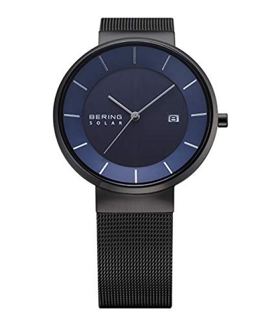 BERING Analog Solar Collection Model Stainless Steel Strap Sapphire Officially Internal Sapphire Crystal Men's Watch, 14639-227, & Crystal, Imported,